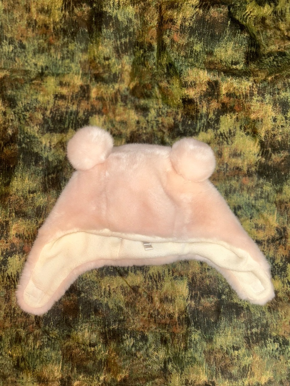 LIVLY Pink Faux Fur Warm Plush Bear Ears Premium Winter Trapper Hat Sz. 6-12m